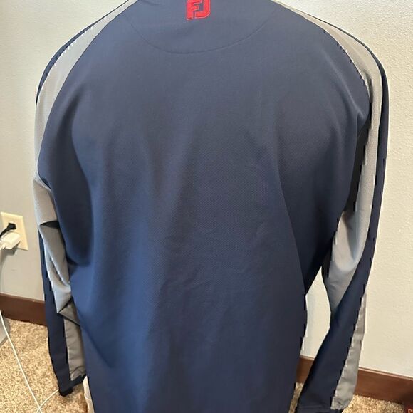 FootJoy Mens XL Half ZIP Blue/Gray Windbreaker - Picture 3 of 5